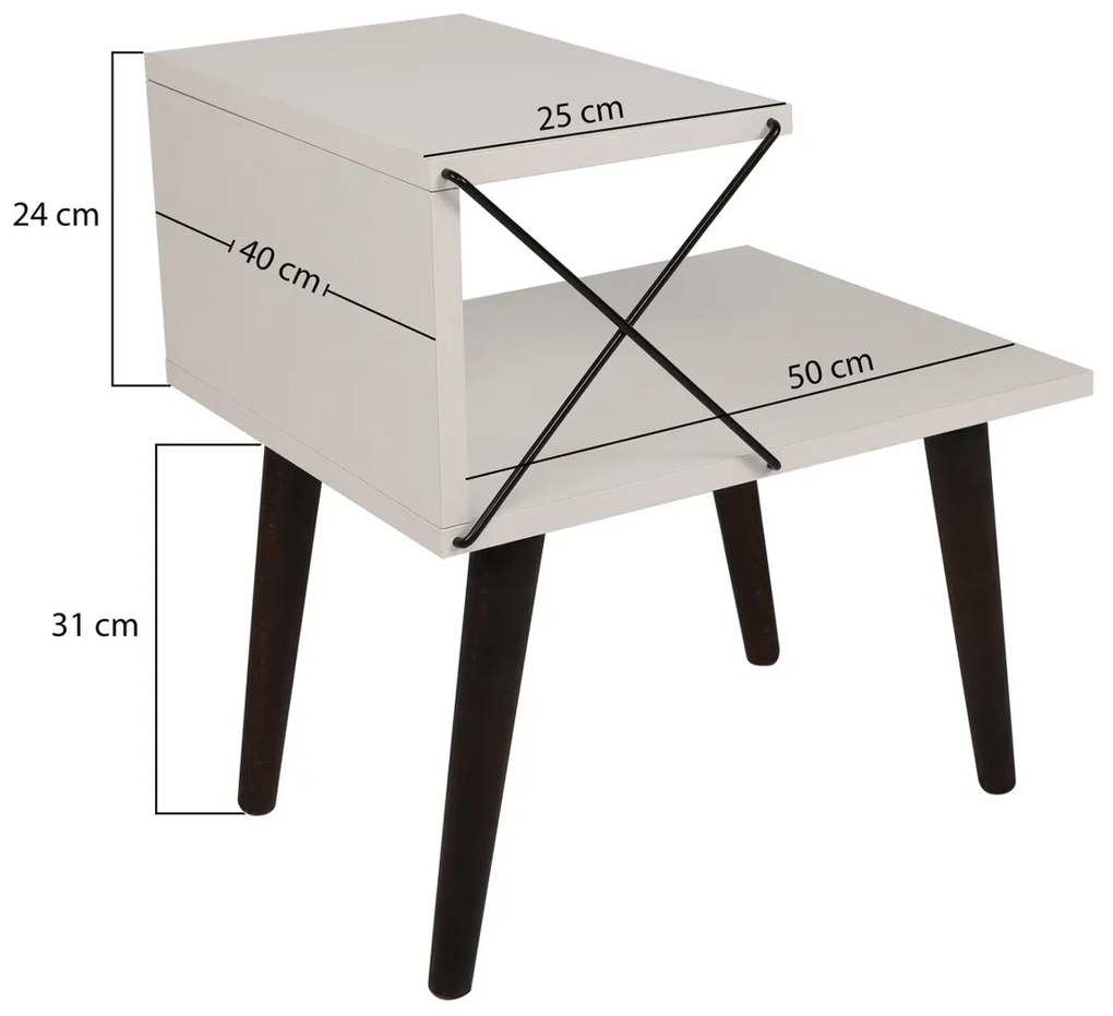 Nočný stolík Cross White