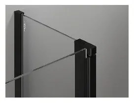 Mexen, Mexen Mist L sklopné pravé sprchové dvere 110 cm, čierny rám - 8A4L-110-000-70-70-P