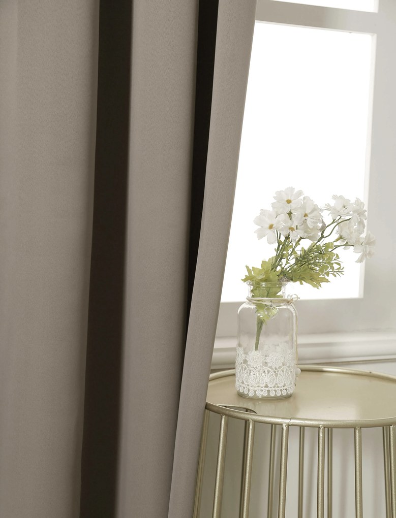 Svetlohnedý záves OXFORD 140x250 cm Zavesenie: Riasiaca páska