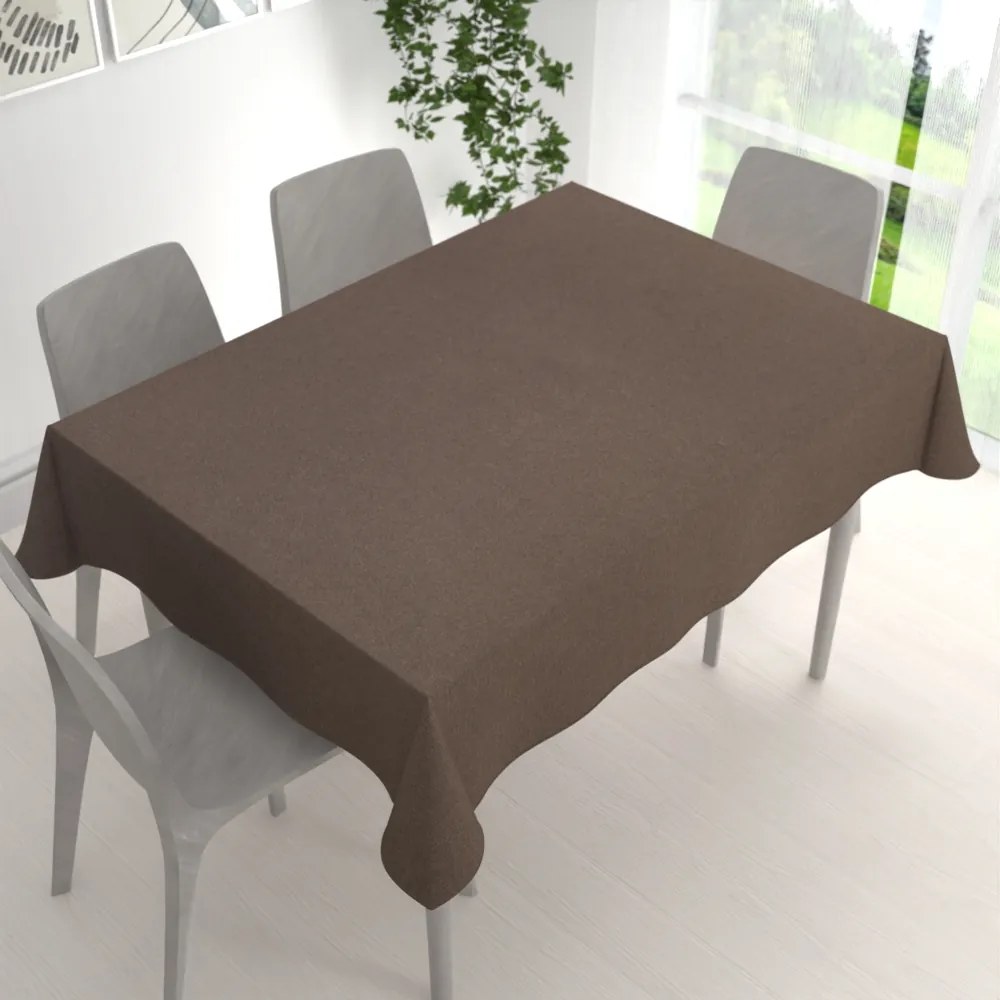 Biante Veľký dekoračný obdĺžnikový obrus BKR-504 Hnedý 200x260 cm