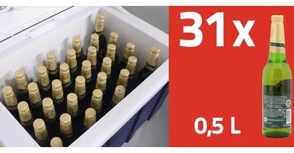 Pojazdný chladiaci box 60 W, 230/12 V, 50 l modrá/žltá