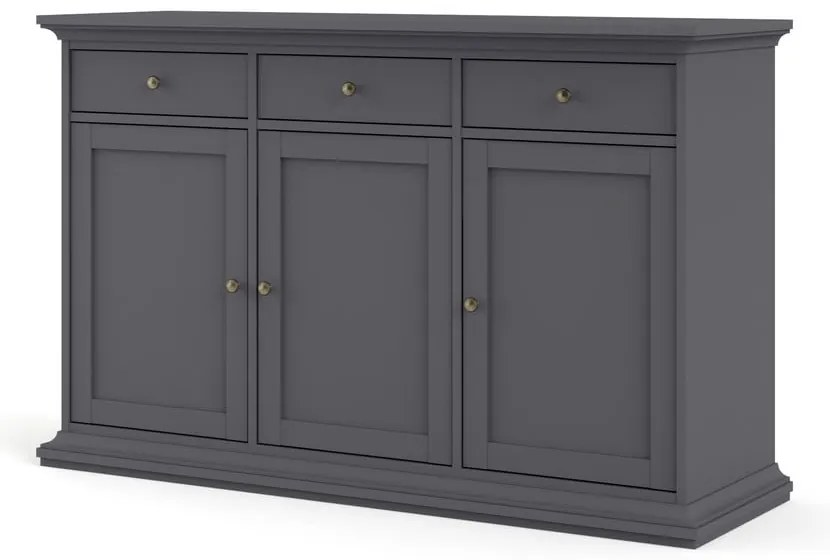 Sivá nízka komoda 144x92 cm Paris – Tvilum