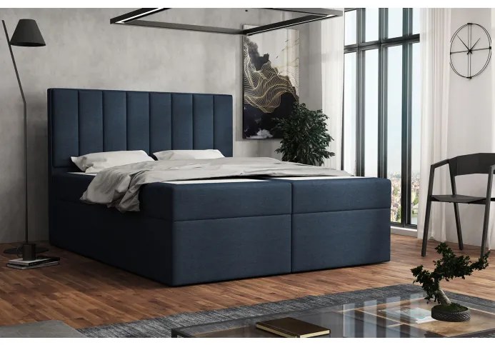 Čalúnená posteľ boxspring 160x200 SAMANTA - modrá 1