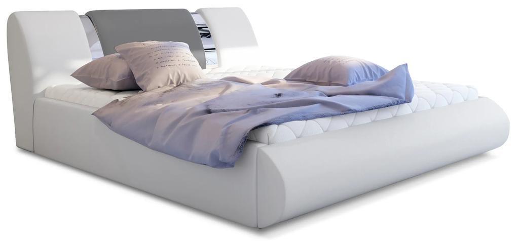 Manželská posteľ 180 cm Fabio (biela + svetlosivá) (s roštom a úl. priestorom). Vlastná spoľahlivá doprava až k Vám domov. 1041680