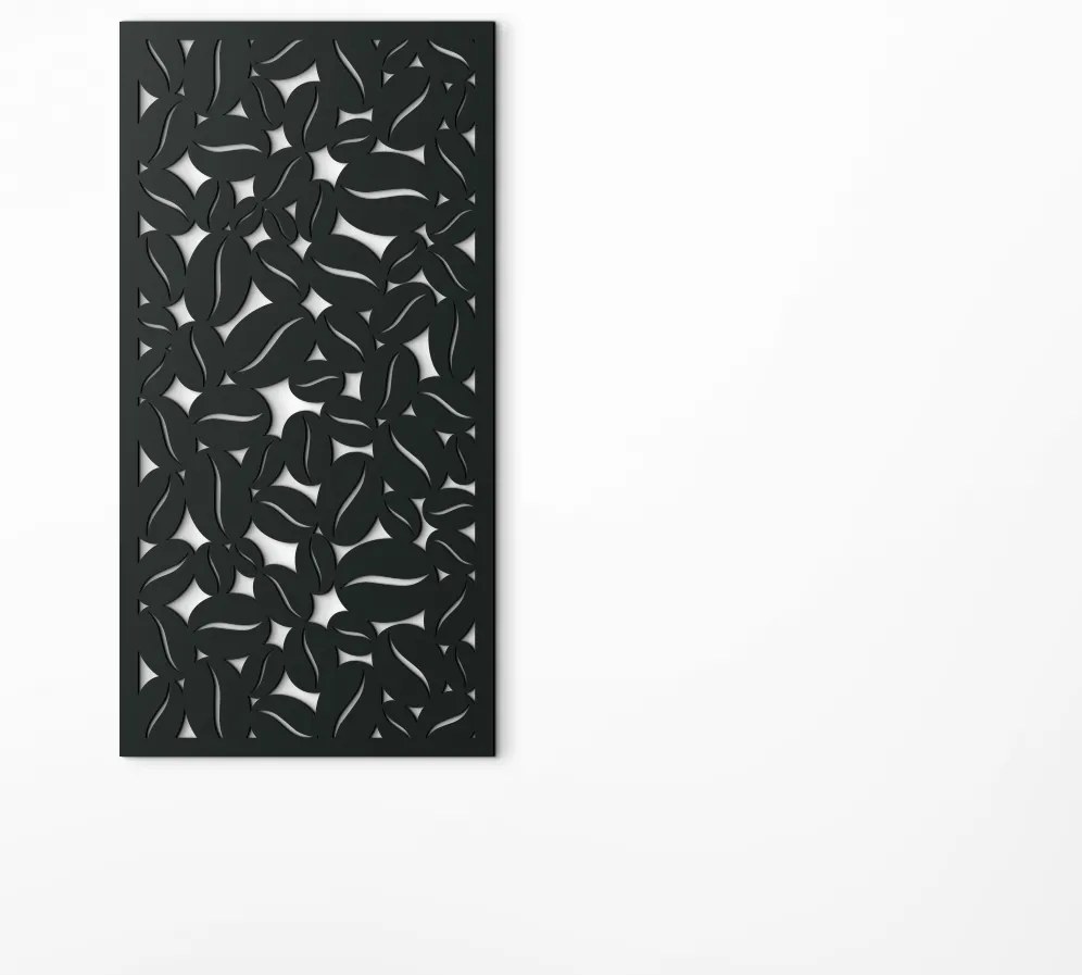 drevko Drevený obraz Kávové zrná Rozmer obrazu: 44,5 x 22,5 cm, Farba dekorácie: Čierna