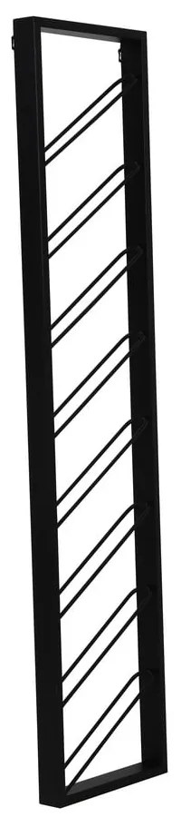 Čierny nástenný kovový regál na víno počet fliaš 8 36x160x6 cm Malbeo – Light & Living