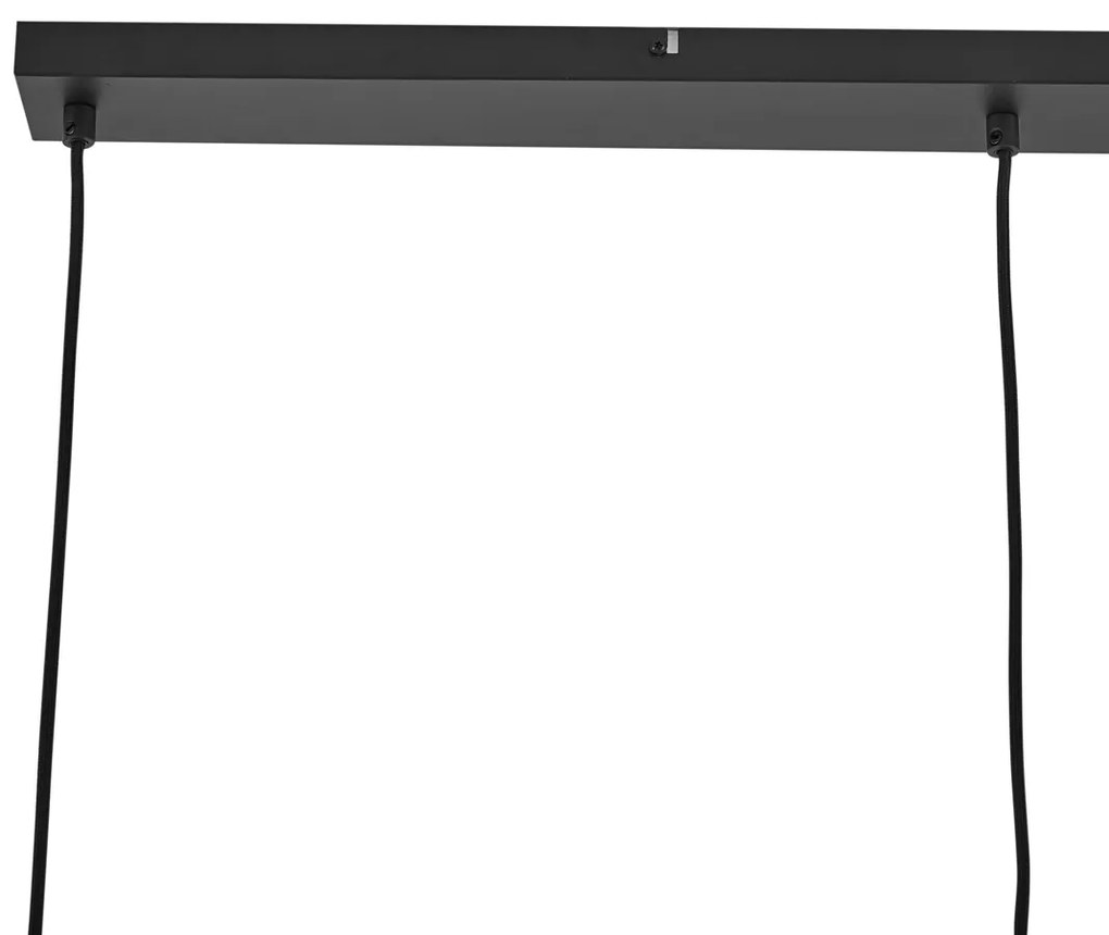 Dizajnové závesné svietidlo čierne s dúhovým sklom obdĺžnikové 3-svetlá - Mallon