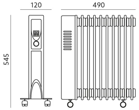 Olejový ohrievač s 11 rebrá YUGO 1000/1500/2500W/230V