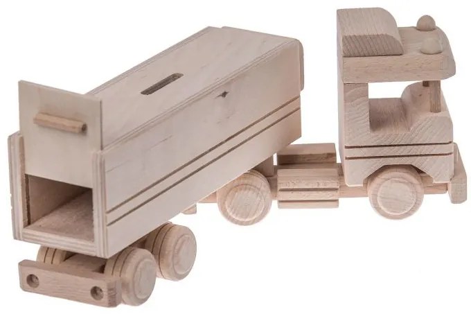 Vulpi Eko drevená hračka Natural - kamión s návesom
