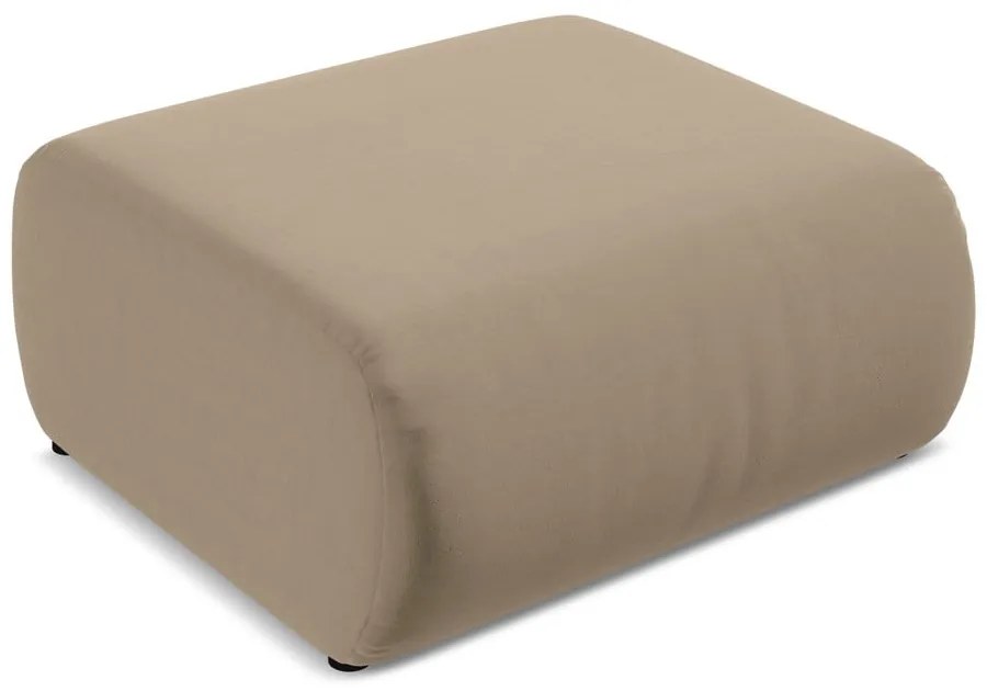 Béžová zamatová podnožka Ekahi – Makamii