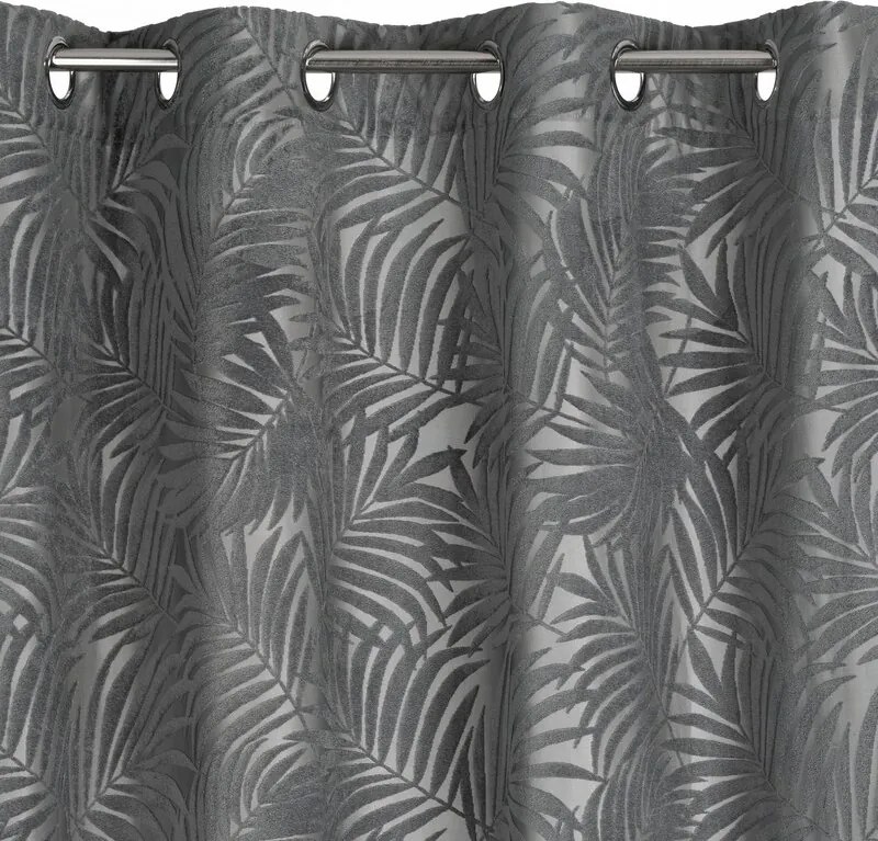 Dekorstudio Záves LIVIA na dekoračných krúžkoch 140x250 cm - oceľovosivý