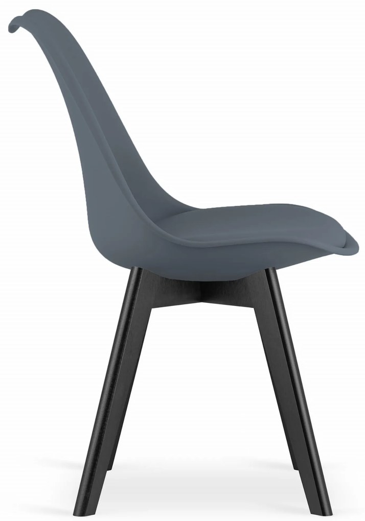 Tmavosivá stolička BALI MARK s čiernymi nohami