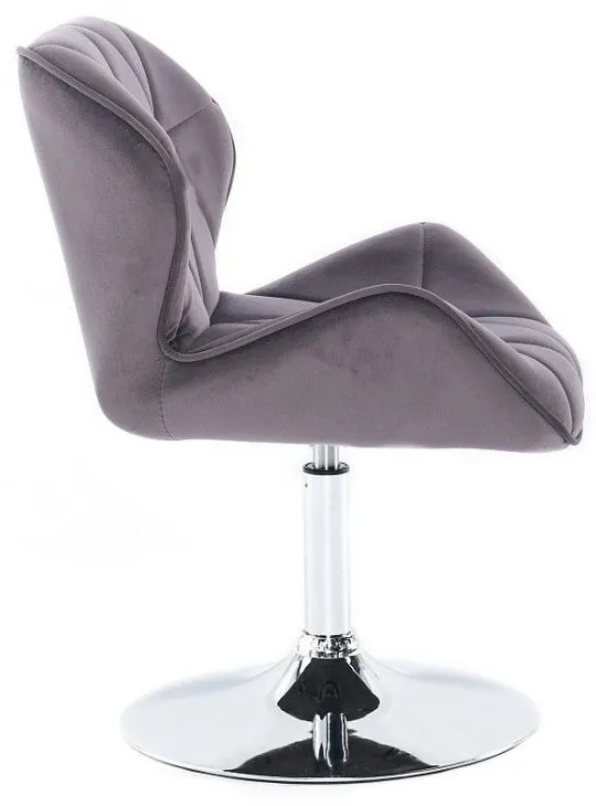 LuxuryForm DESIGN Stolička MILANO VELUR na striebornom tanieri - tmavo šedá