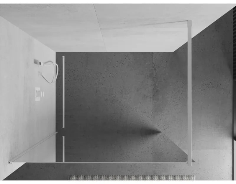 Mexen Kioto, Walk-In sprchová zástena 100 x 200 cm, lustro 8 mm, biely profil, 800-100-101-20-50