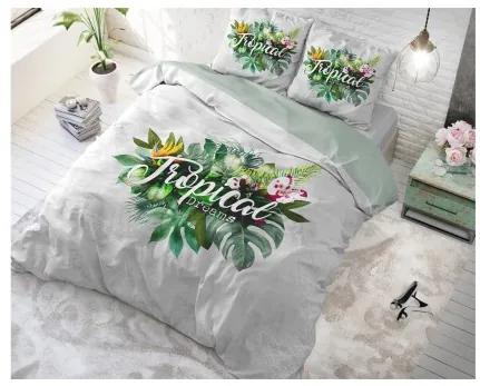 Sammer Tropické posteľné obliečky v bielej farbe 160x200 cm 5902963476555 160 x 200 cm