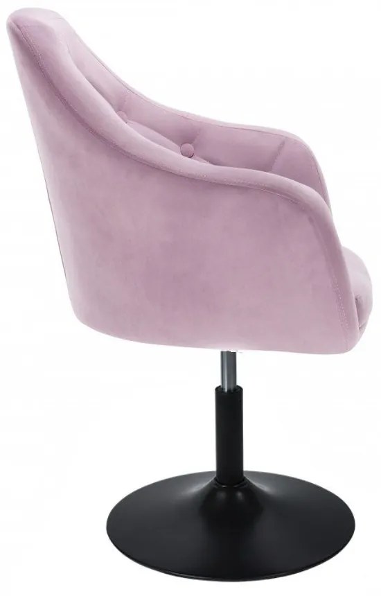 LuxuryForm DESIGN Kreslo ANDORA VELUR na čiernom tanieri - levanduľa