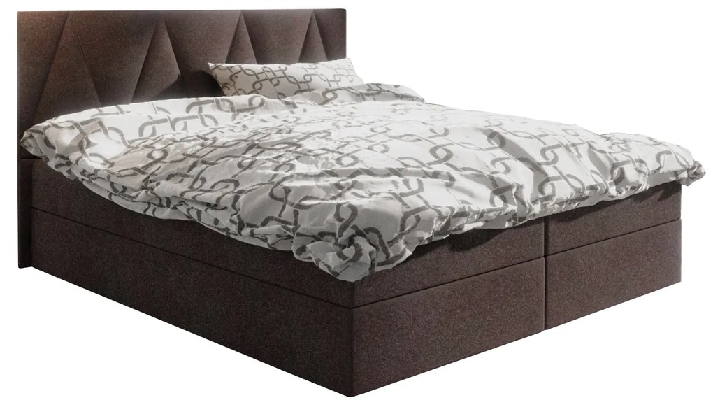 Manželská posteľ  Boxspring 140 cm Fade 3 (tmavohnedá) (s matracom a úložným priestorom). Akcia -19%. Vlastná spoľahlivá doprava až k Vám domov. 1046507