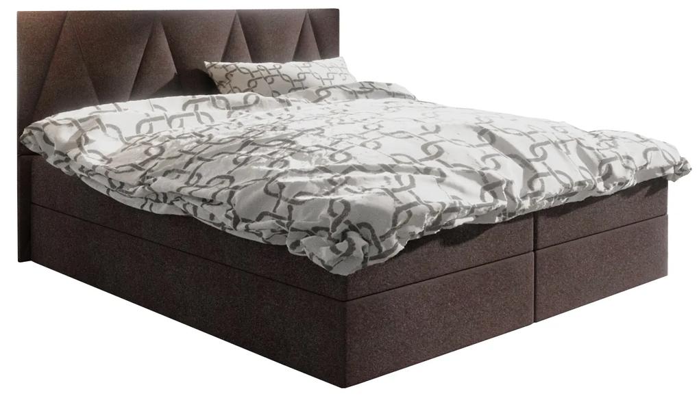 Manželská posteľ Boxspring 160 cm Fade 3 Comfort (tmavohnedá) (s matracom a úložným priestorom). Vlastná spoľahlivá doprava až k Vám domov. 1055895