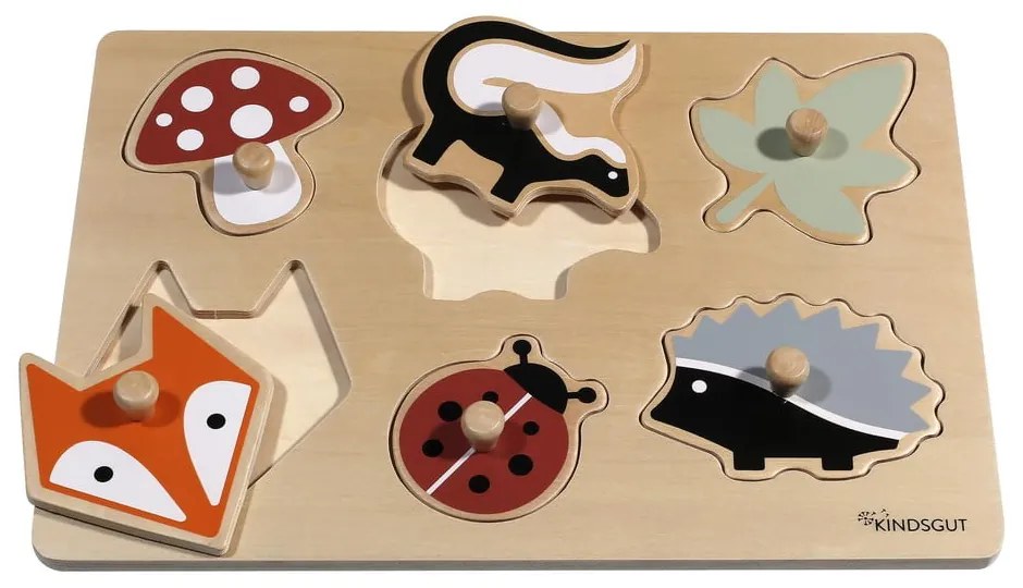 Drevené vkladacie puzzle (počet dielikov 6) Forest – Kindsgut