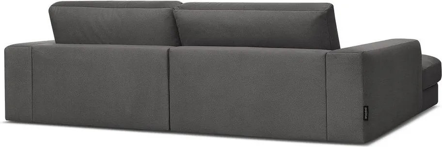 Antracitová zamatová rohová pohovka (ľavý roh/s leňoškou) Sierra – Bobochic Paris