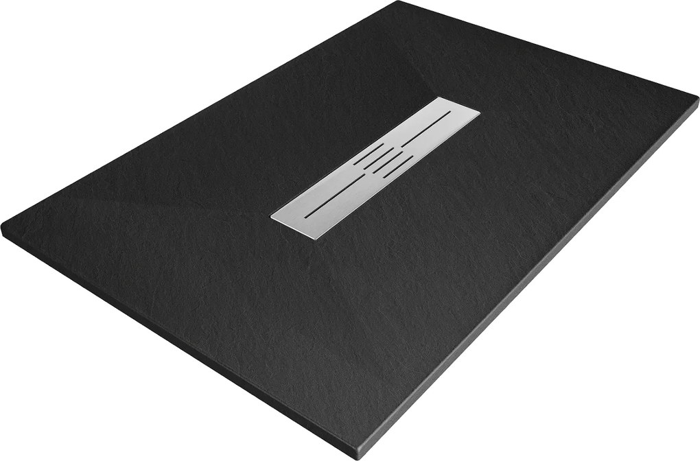 Mexen Toro, SMC obdĺžniková sprchová vanička 110 x 70 cm, čierna matná, 43707011