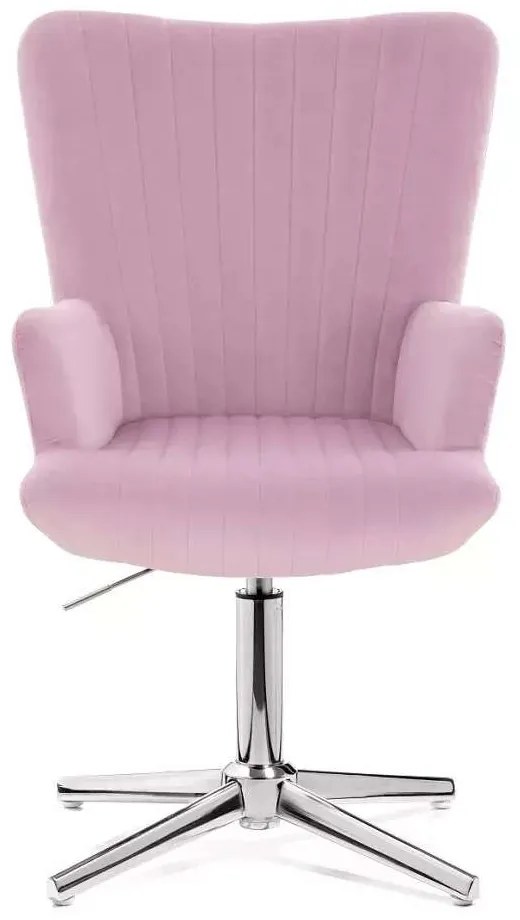 LuxuryForm DESIGN Kreslo AMADEO VELUR na striebornom kríži - levanduľa