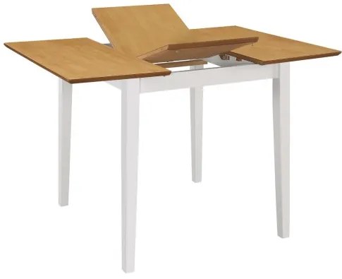 vidaXL Rozkladací jedálenský stôl drevotrieska biely (80-120)x80x74 cm-