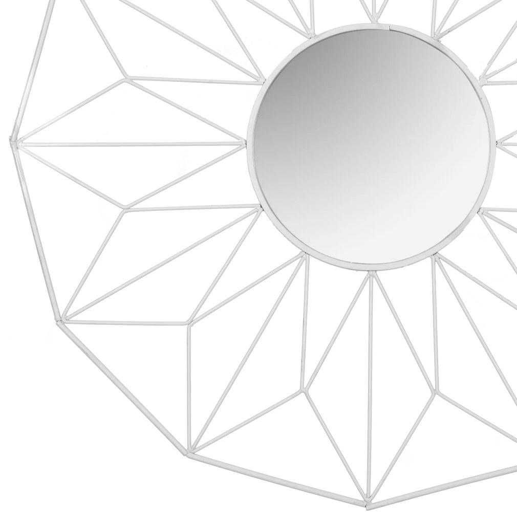 Dekorstudio Moderné geometrické zrkadlo biele - 58cm