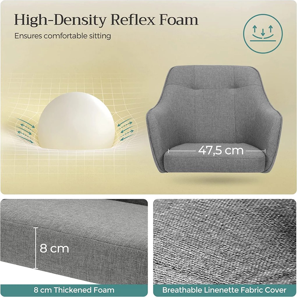 Kancelárska stolička, otočné kreslo, nastaviteľná výška, šedá