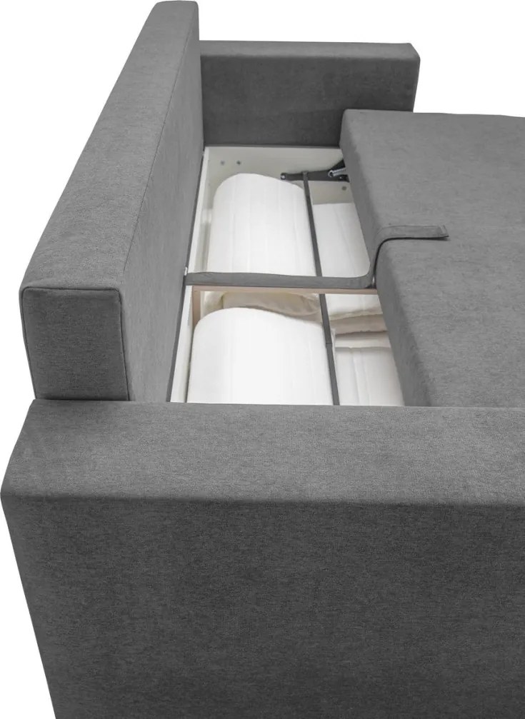 Pohovka rozkladacia na lôžko Genf, stredne šedá látka