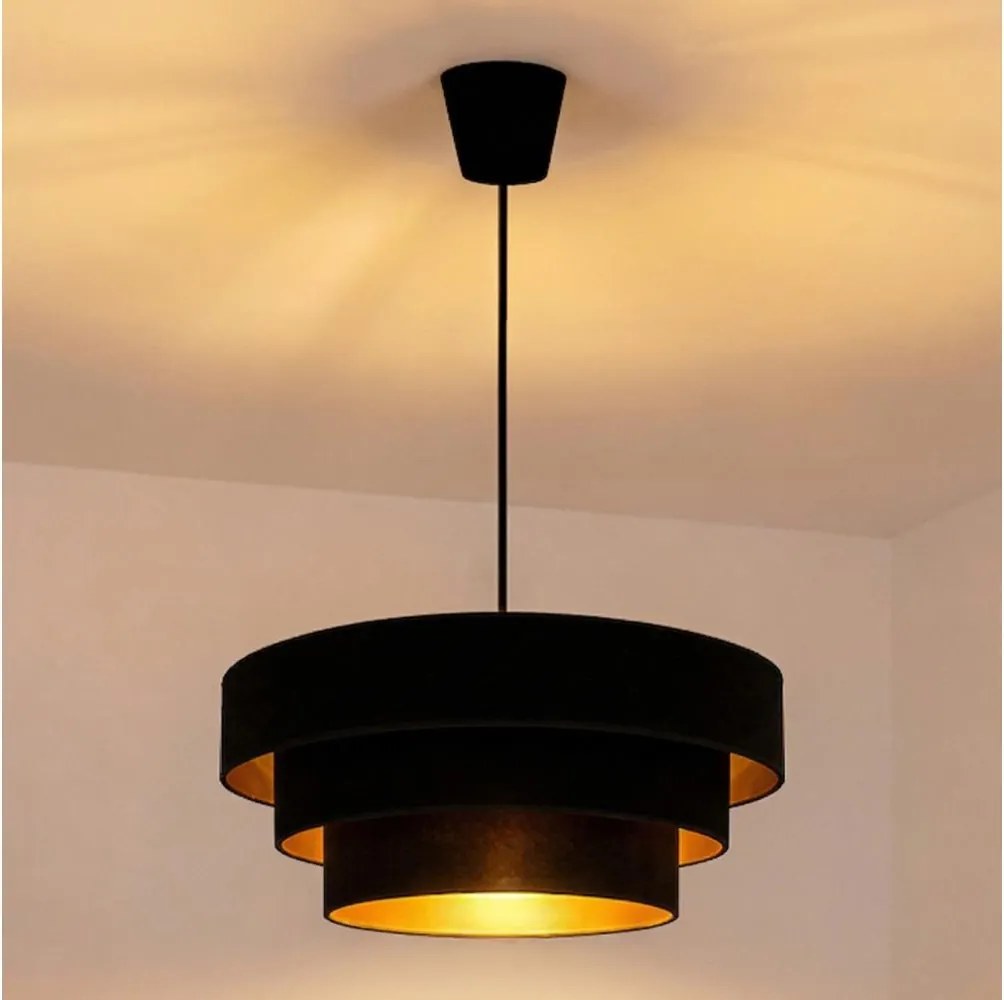 Brilagi - Luster na lanku LUNETA 1xE27/60W/230V pr. 40 cm čierna/zlatá