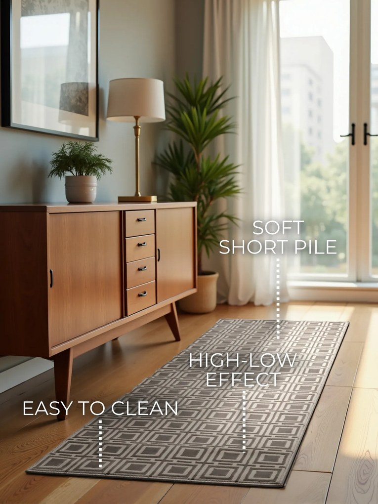 ELLE Decoration, Koberec behúň Perles 106190 Cream Grey z kolekcie Elle, 80x240, šedá, obývacia izba