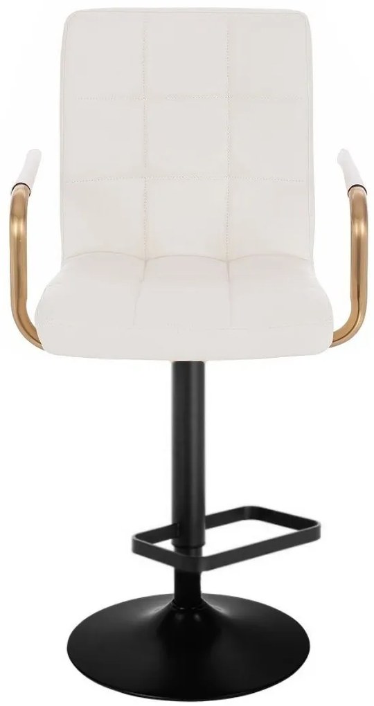 LuxuryForm DESIGN Barová stolička VERONA GOLD na čiernom tanieri - biela