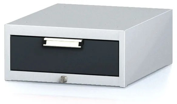 Závesný dielenský box na náradie k pracovným stolom MECHANIC, 1 zásuvka, 480 x 600 x 218 mm, antracitové dvere