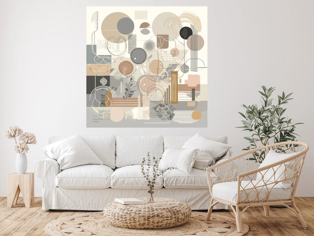 Boho design textilní prelepiteľná nálepka na stenu šírka 45 cm