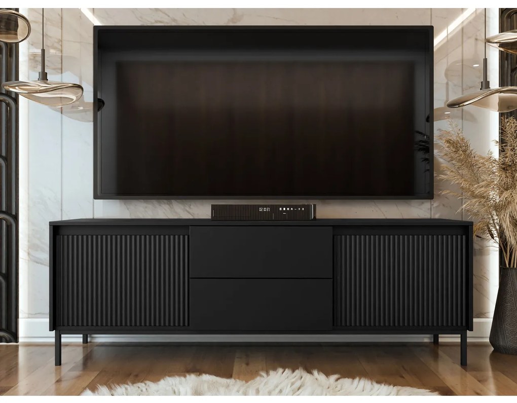 Tv stolík/skrinka Samker 2K2SZ, Farby: čierna