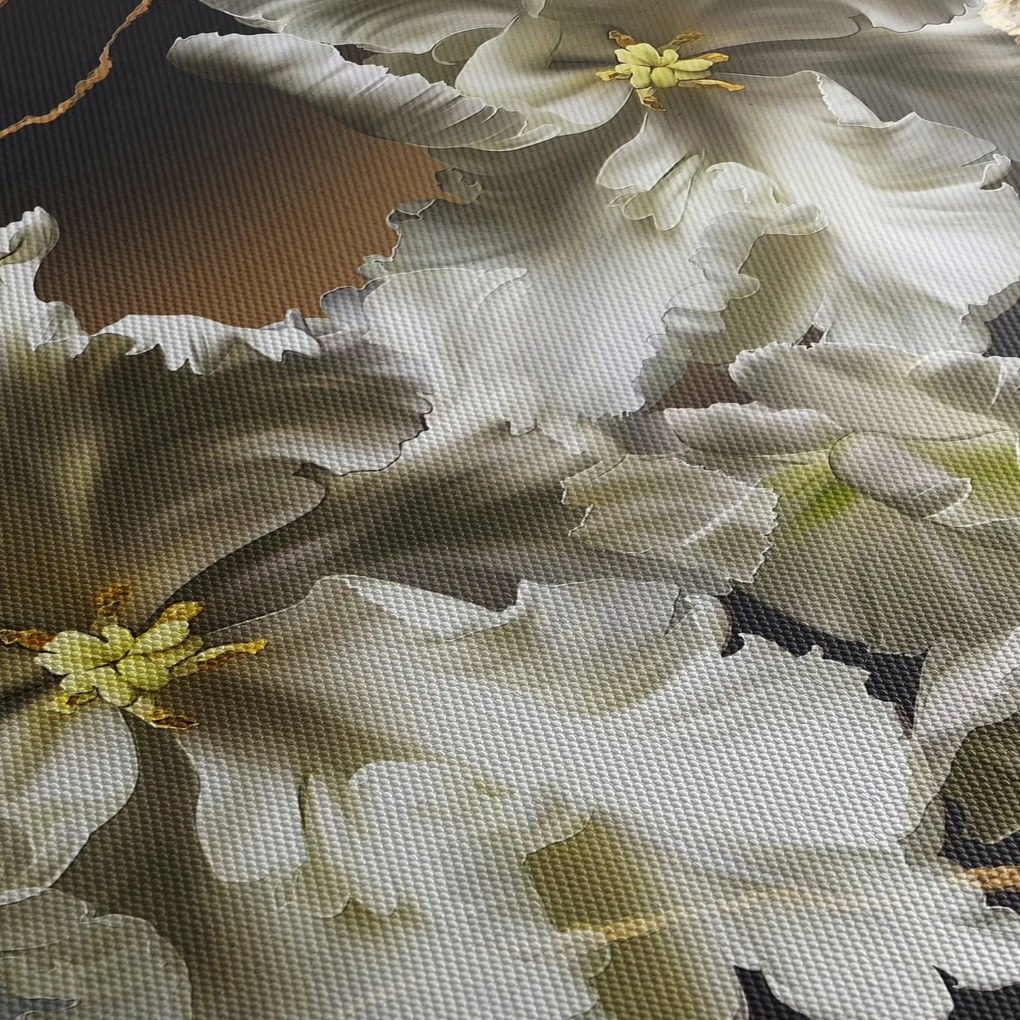 Obraz - Kvety orchideí na mramorovom pozadí (90x60 cm)