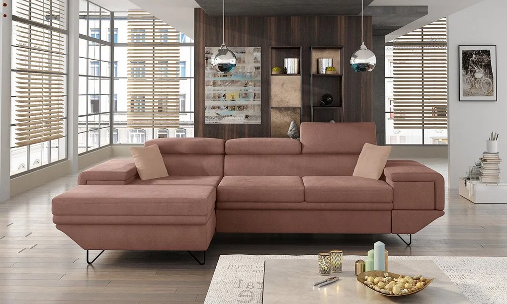 Moderná rohová sedacia súprava Arcadia, Dostupné poťahy: Magic Velvet 2227 + Magic Velvet 2227 + Evo 29, Strana: pravá