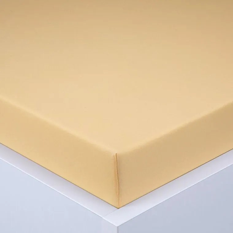 Napínacia plachta na posteľ jersey EXCLUSIVE žltá 180 x 200 cm