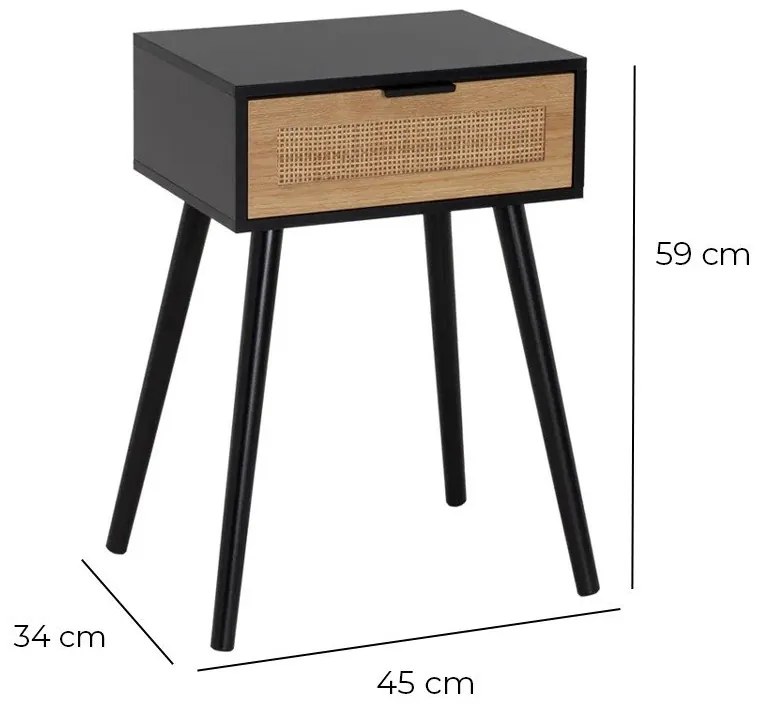 Čierny nočný stolík – Casa Selección