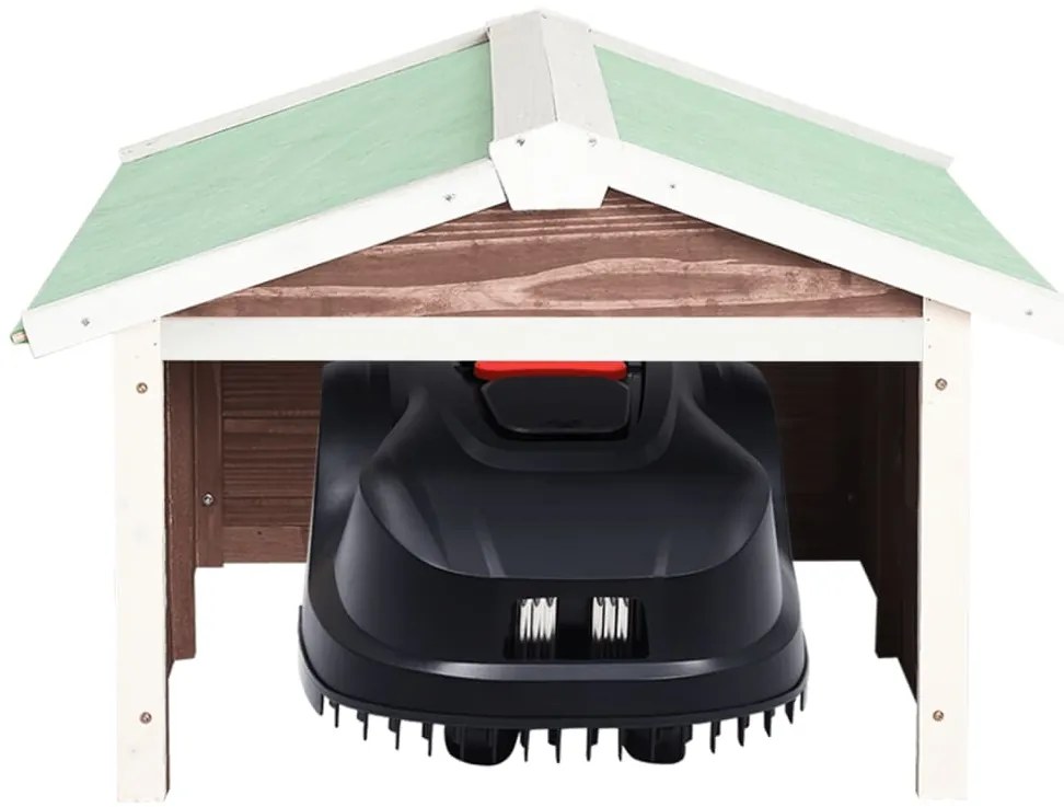 Garáž na robotickú kosačku 72x87x50 cm mokka-biela jedľa