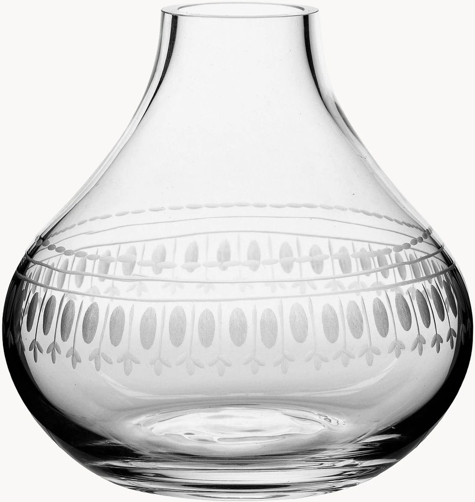 Ručne fúkaná krištáľová váza Ovals, V 11 cm