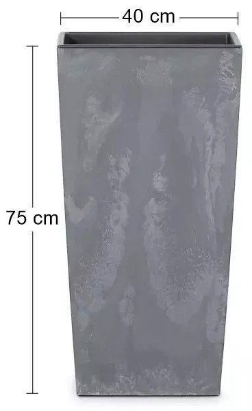 Vysoký plastový kvetináč DURS400E 40 cm - tmavosivá