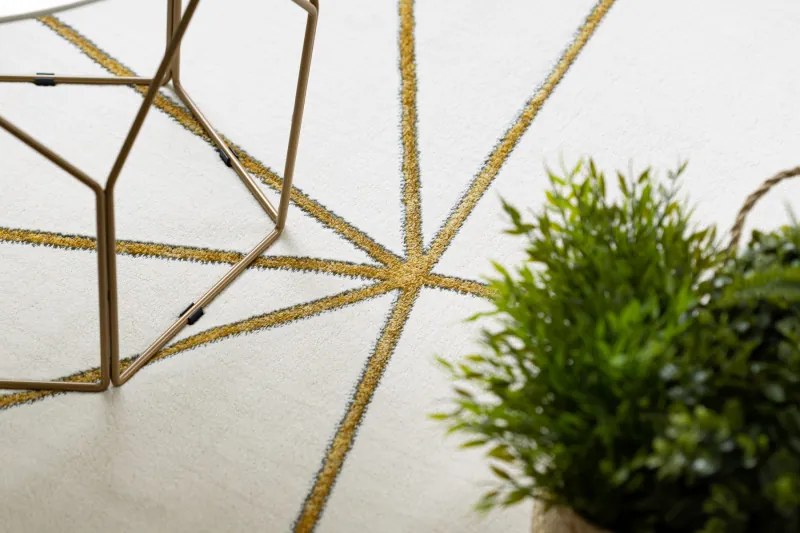 Dywany Łuszczów, Kusový koberec Emerald 1013 cream and gold, 140x190, biela, kancelária