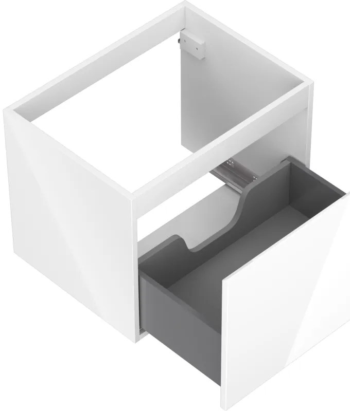 Mexen Orio, kúpeľňová skrinka 60 cm, 1 zásuvka, biela lesklá, 91A10-06047-1-BF00