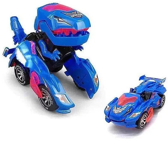 Zaparkorun Transformujúce sa dinosaurie auto s LED DYNOCAR - Modré