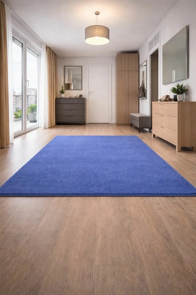 Vopi, Kusový koberec Eton modrý 82, 57x120, modrá, chodba / predsieň