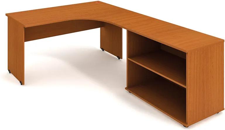 Rohový písací stôl UNI so skrinkou - dĺžka 1600 mm, ľavý, buk