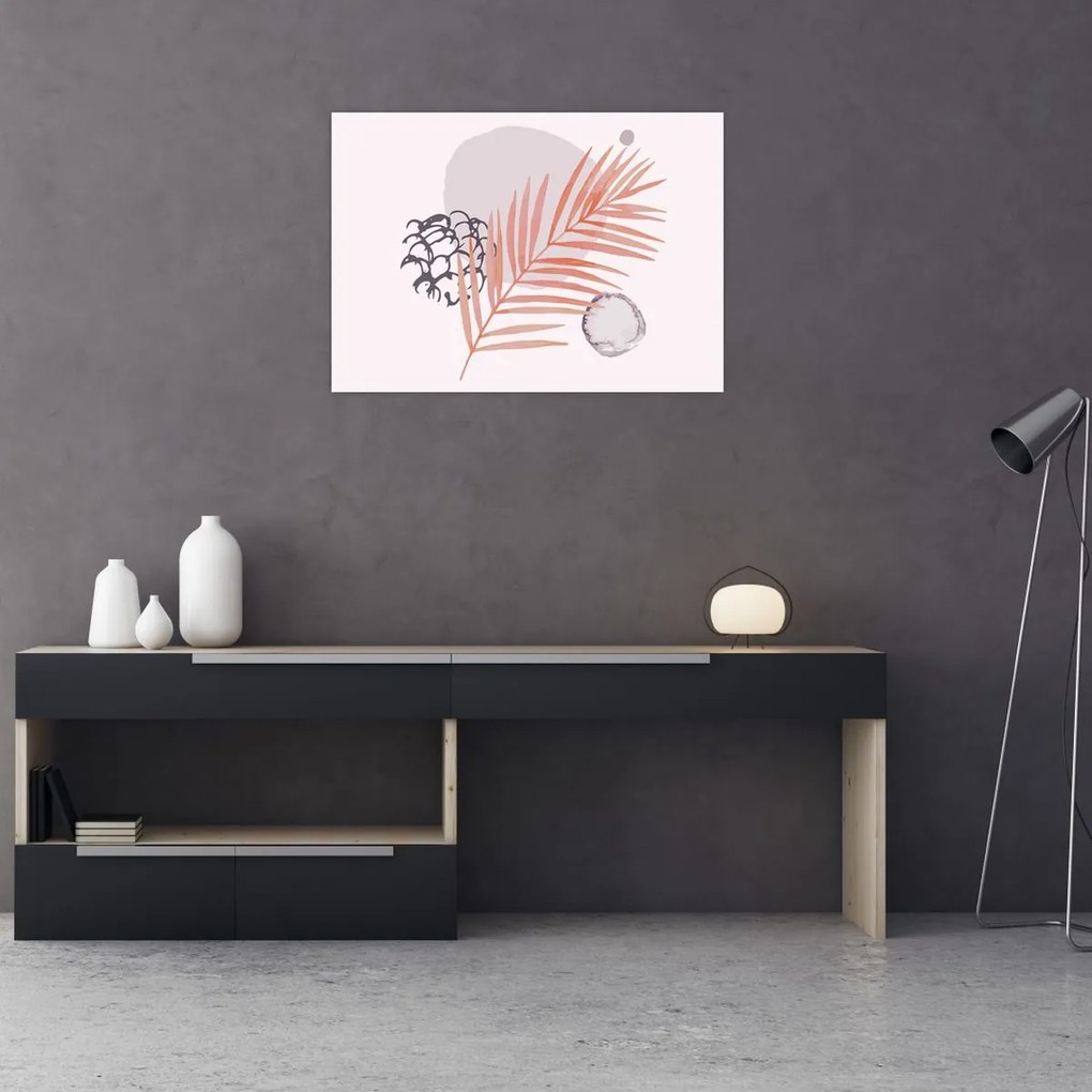 Sklenený obraz - Fialový minimalizmus N⁰3 (70x50 cm)