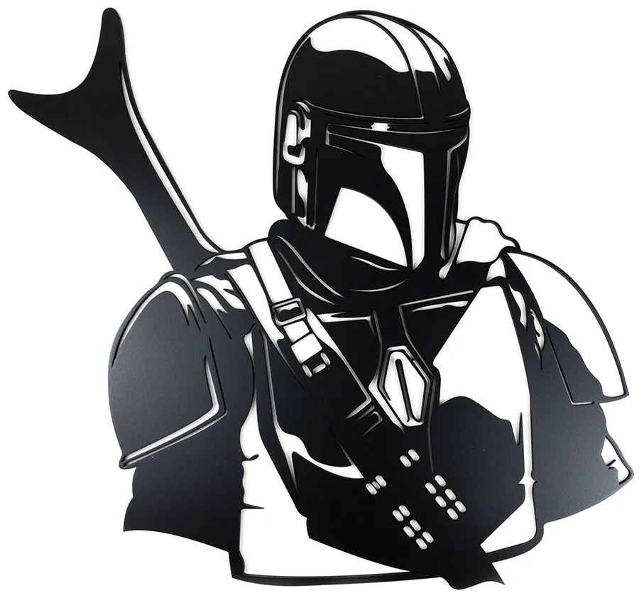 Veselá Stena Drevená nástenná dekorácia Star Wars Mandalorian čierny